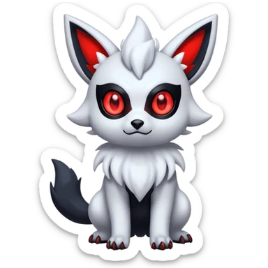 Cool Cute Kawaii Absol-Zorua-Umbreon-Pokemon-fakemon-hybrid-animal Full Body  sticker