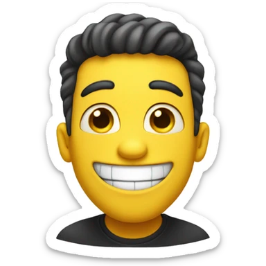 yellow emoji smiling very big goofy sticker