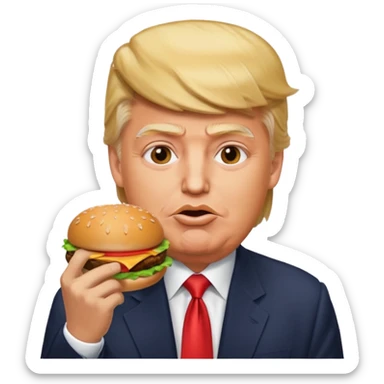 Donald trump eat hamburger sticker
