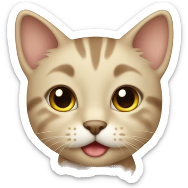 little cat cute beige  sticker