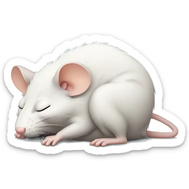 sleeping unhappy rat sticker