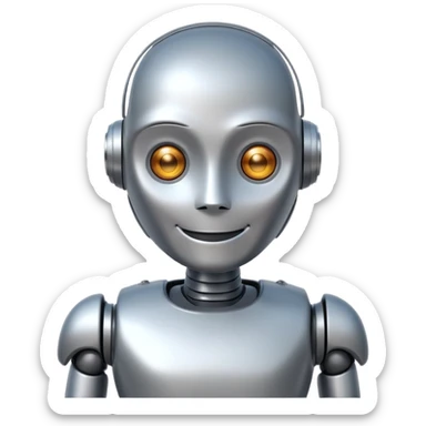 Crée-moi un robot sympathique, pour un chatbot moderne, je veux uniquement la tête sans le corps sticker