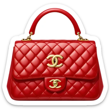 chanel red pearl bag gold hardware sticker