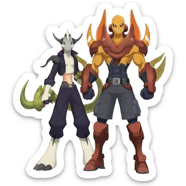 tough cool Noibat-Noivern-Trico-Scyther-Nargacuga-Litten-Hybrid sticker