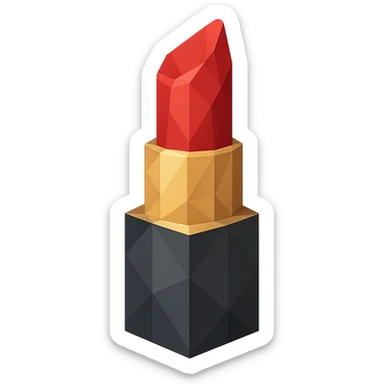 lipstick emoji, polygonal style sticker