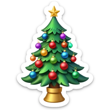 Lit Xmas tree sticker