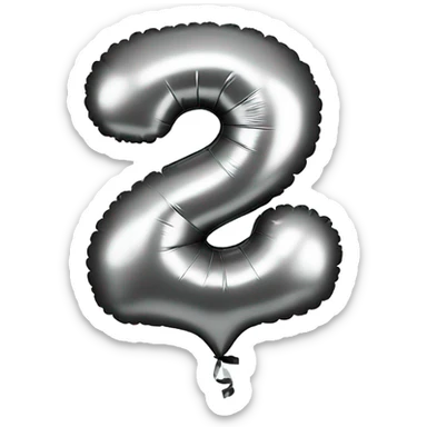 1 number balloon silver sticker