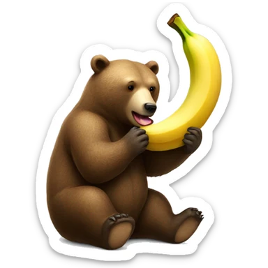Bear eating a banana  sticker