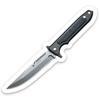 tactical knife with serrated edge sticker