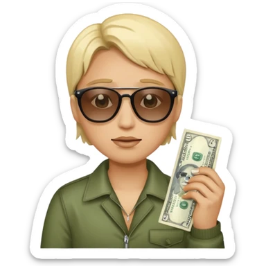 Cry + Sunglasses + Dollar Money emoji sticker