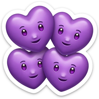 Big hugs and kisses with Purple Hearts sticker