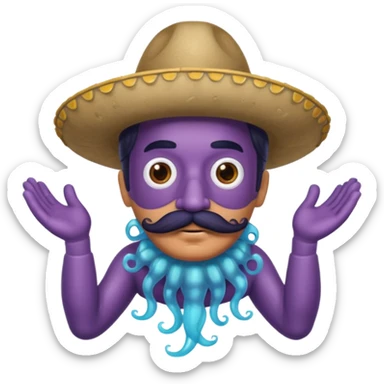 Un portugais avec une moustache mexicaine avec du ciment dans les mains  sticker