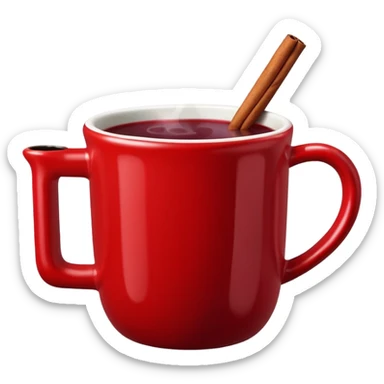 mulled wine emoji in red mug sticker