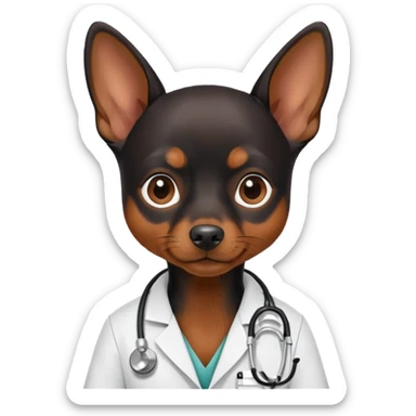 black mini pinscher doctor sticker