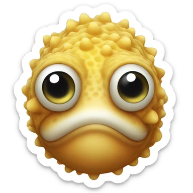 puffper fish face man  sticker