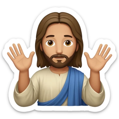 Jesus holding hands out sticker