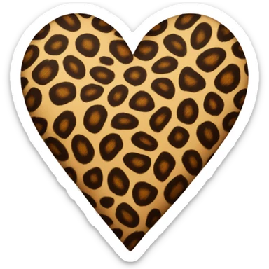 leopard print heart sticker