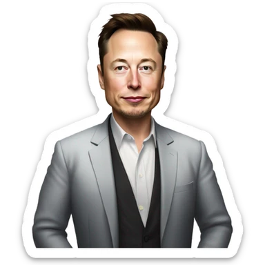 elon musk in a night dress sticker
