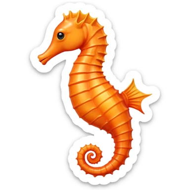 Orange seahorse sticker