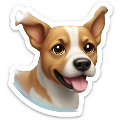 a dog in a Bubble batch sticker