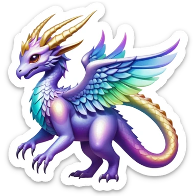 Epic divine legendary complex detailed iridescent gradients aesthetic-scenery-Fakémon-creature sticker