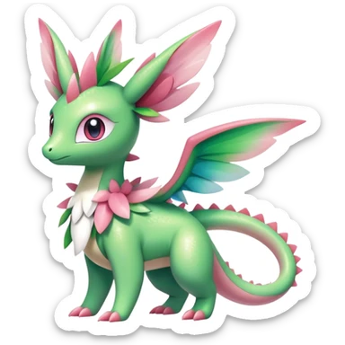 Shiny Exotic Cute Majestic Ethereal Sparkly Flygon-Sylveon-Shaymin-Meganium-Hybrid-Creature sticker