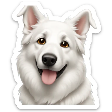 three white shepherds sticker