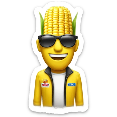 Corn on the cob race car driver sticker