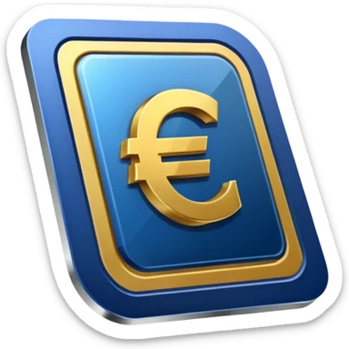 Electronic chip euro sign  sticker