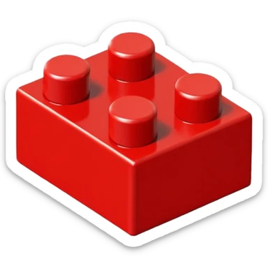 had drawn 2x2 red lego brick viewed from side sticker
