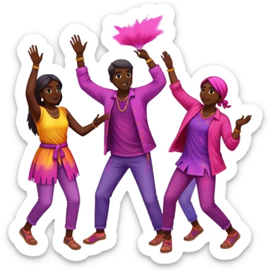Holi celebration with family sticker