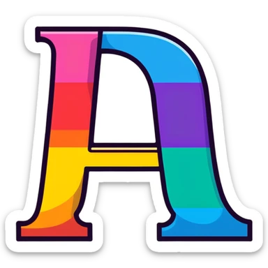 Colorful Gradient Alphabetical Letter “E” sticker