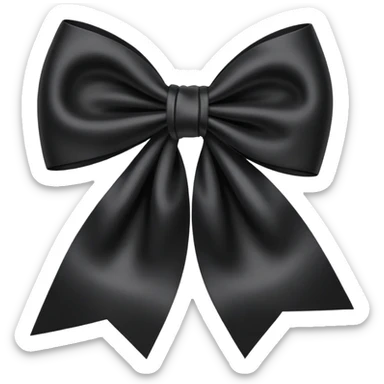 Black hair bow sticker