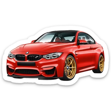 Modified Bmw m4 red colour sticker