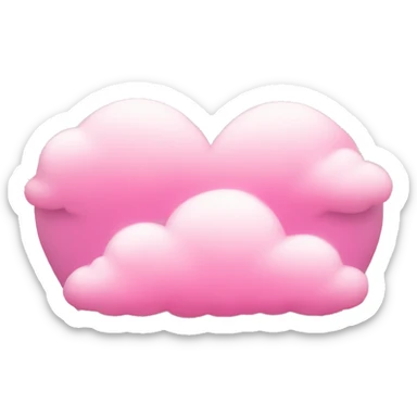A pink heart with light pink clouds around sticker
