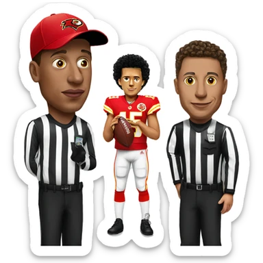 Patrick Mahomes with money and a referee sticker