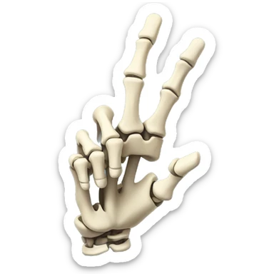 a skeleton hand with  a pointing upwards gesture with the index finger pointing up  sticker