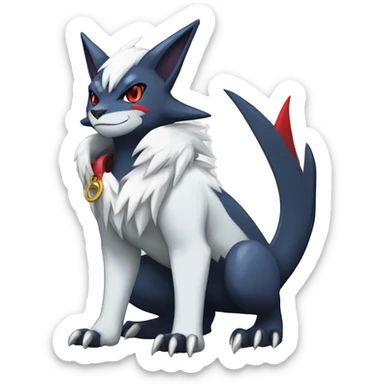 Cool Edgy Nargacuga-Absol-Zangoose-Sneasel-Quilava with a collar on, full body sticker