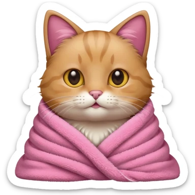Кот в розовом полотенце sticker