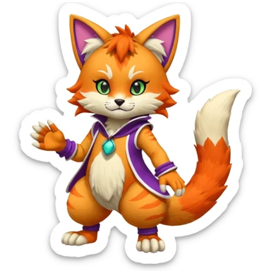 Cool colorful cute Kemonomimi Nekomimi Japanese Anime Kemono Furry Style Vernid-Protogen-Fursuit-furry-fursona sticker