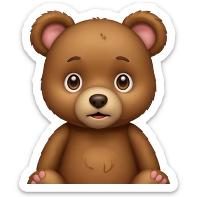 A little teddy bear which seems a bit confused sticker