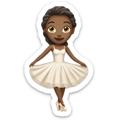 Ballerina women with cream dress and cream louboutin  sticker