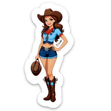 Cowboys girl sticker