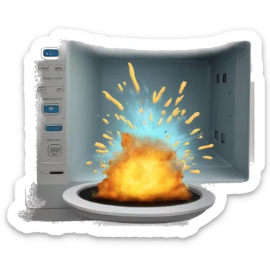 Microwave exploding sticker