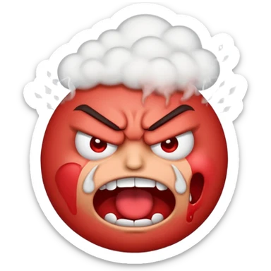 Angry face emoji frothing from the mouth totaly irritated sticker