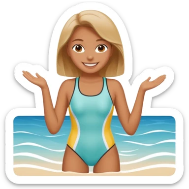 A girl in swimsuit sticker