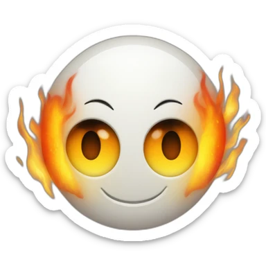 Smile face with fire eyes sticker