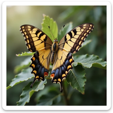 a realistic butterfly, photorealistic style, detailed, lifelike colors, natural environment sticker