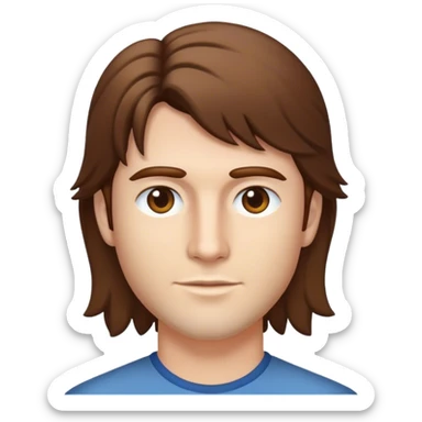 Brown hair mullet sticker