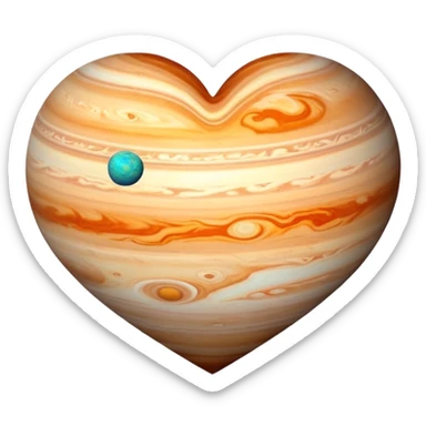 heart shape Jupiter planet sticker
